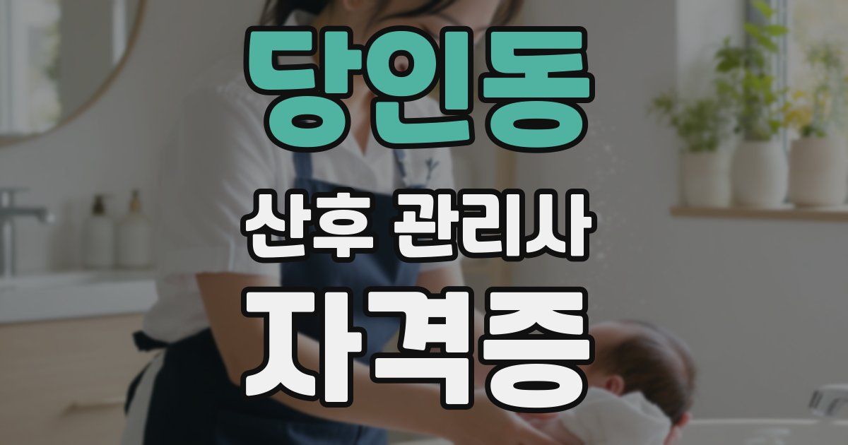 당인동 산후 관리사 자격증