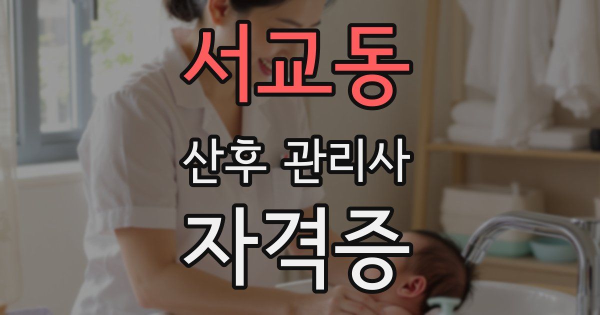 서교동 산후 관리사 자격증