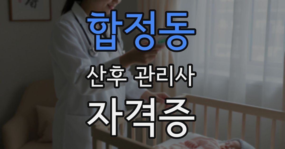 합정동 산후 관리사 자격증