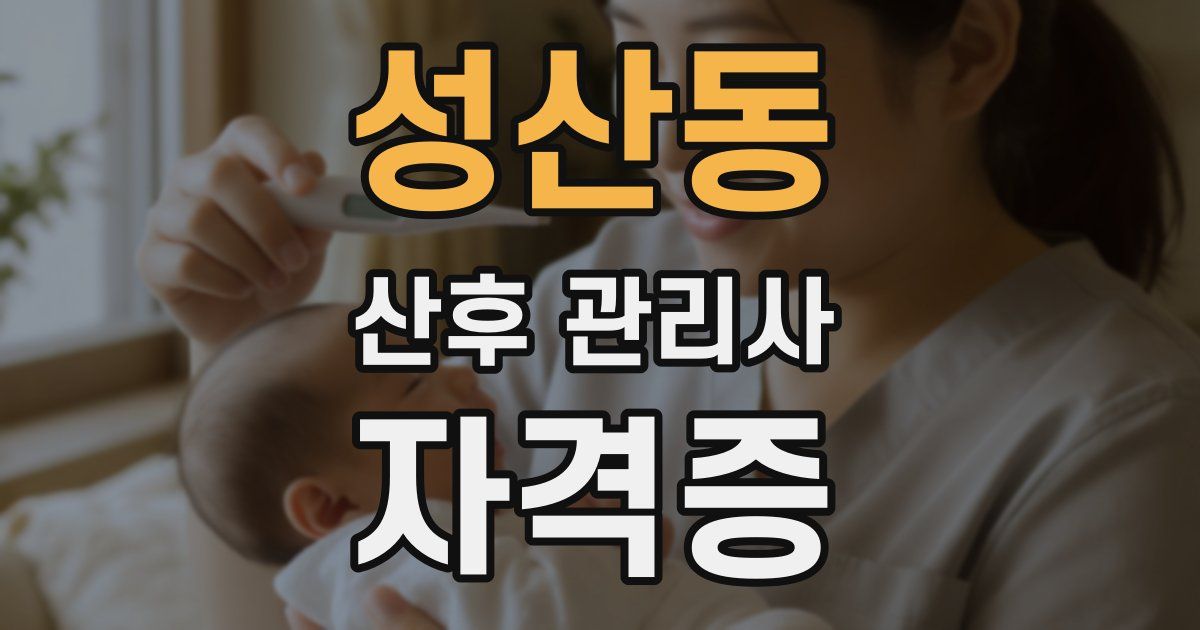 성산동 산후 관리사 자격증