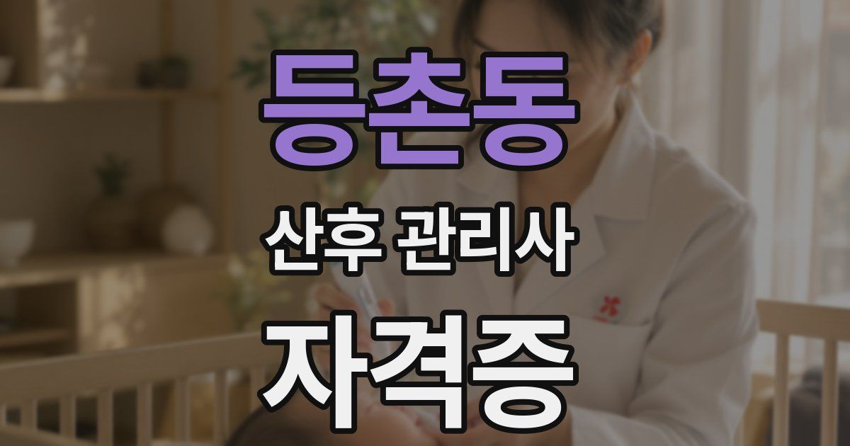 등촌동 산후 관리사 자격증