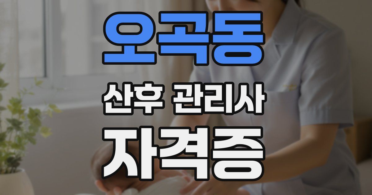 오곡동 산후 관리사 자격증