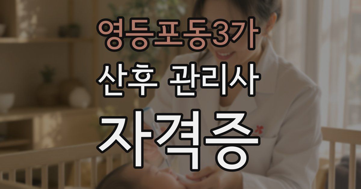 영등포동3가 산후 관리사 자격증