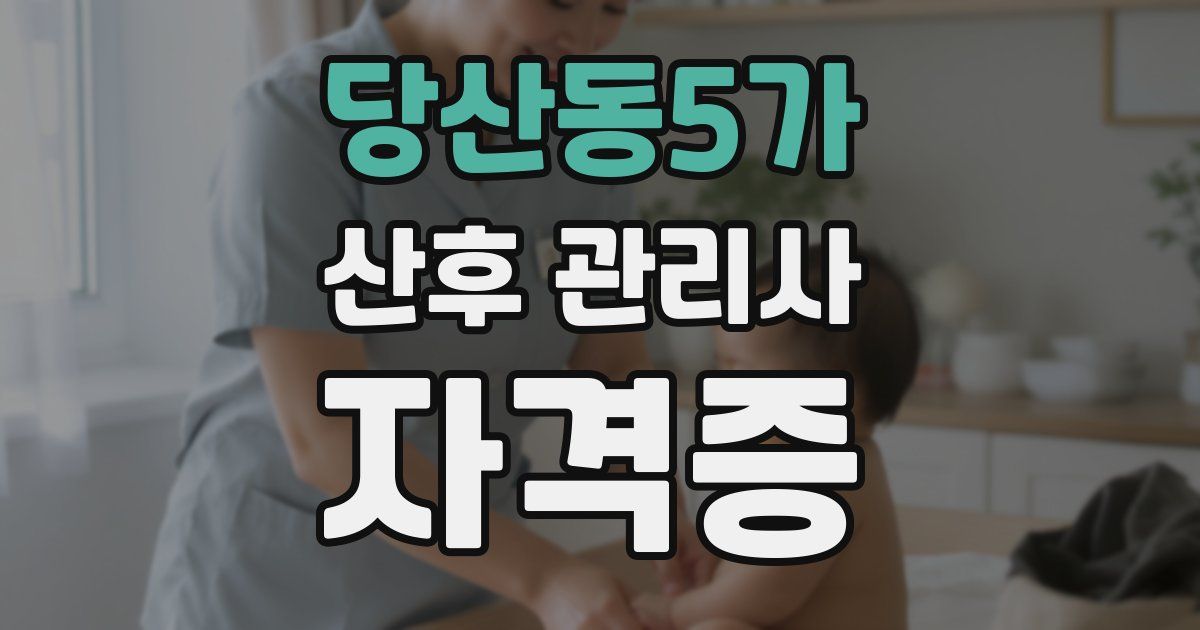 당산동5가 산후 관리사 자격증