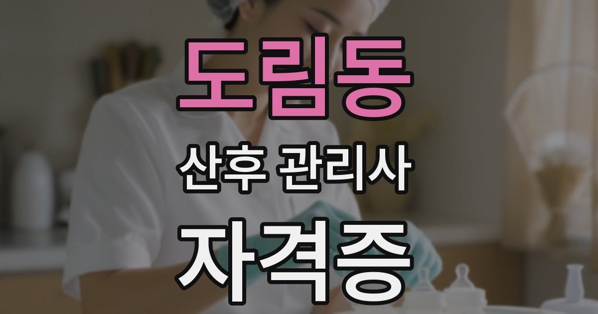 도림동 산후 관리사 자격증