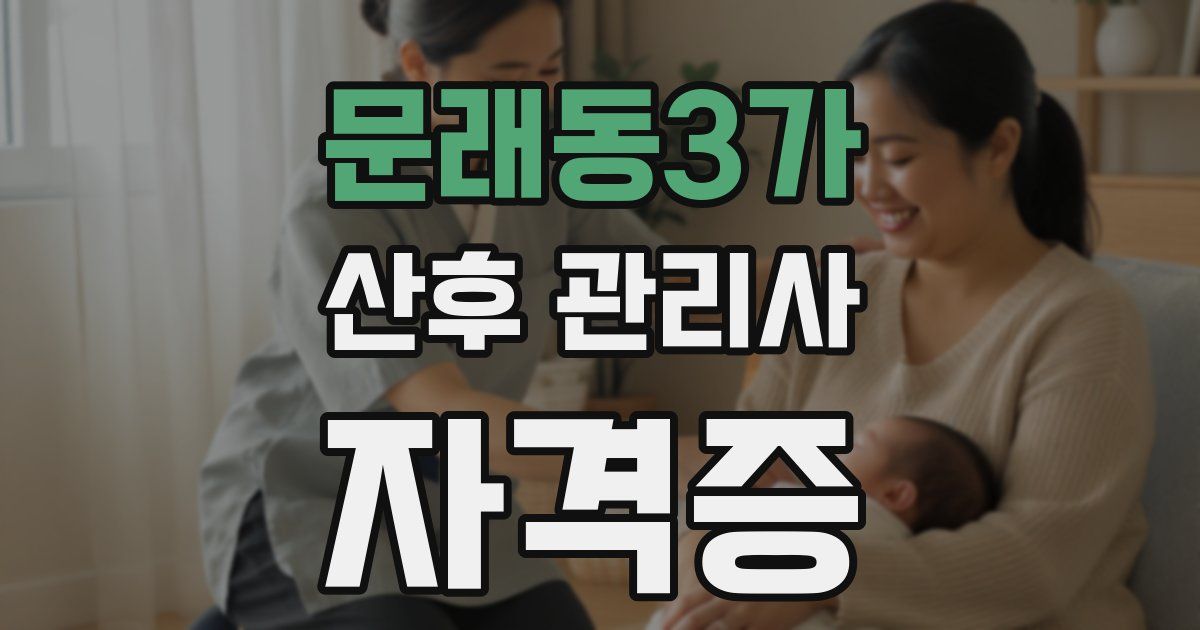 문래동3가 산후 관리사 자격증