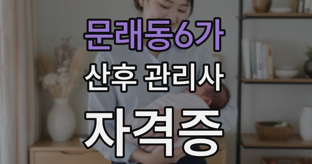 문래동6가 산후 관리사 자격증