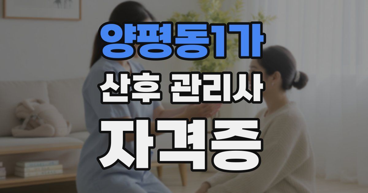 양평동1가 산후 관리사 자격증