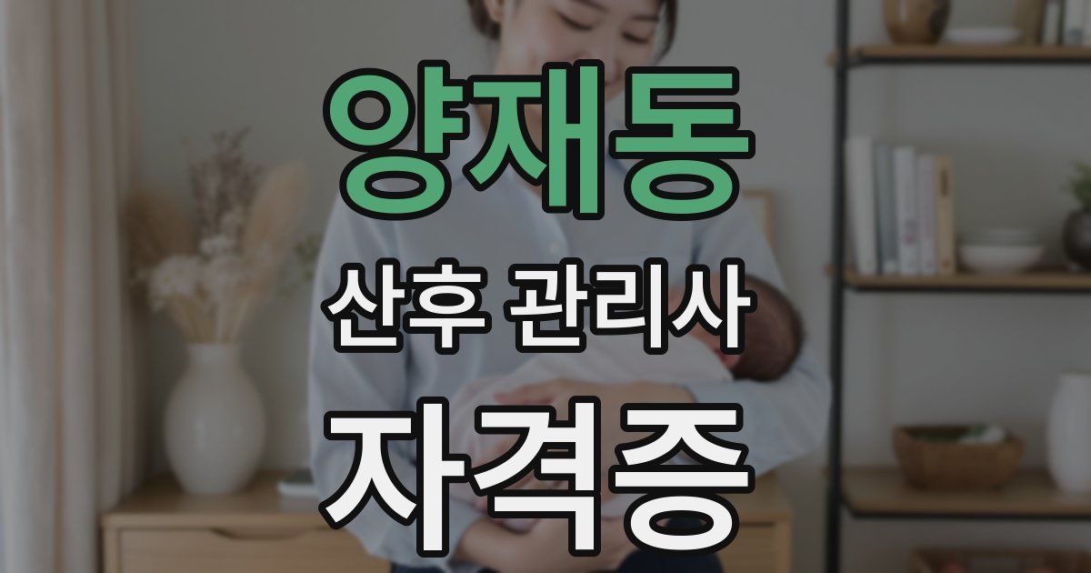 양재동 산후 관리사 자격증