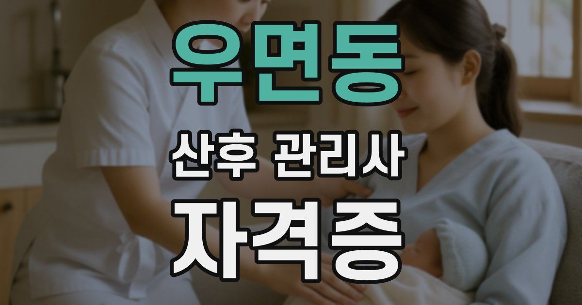 우면동 산후 관리사 자격증