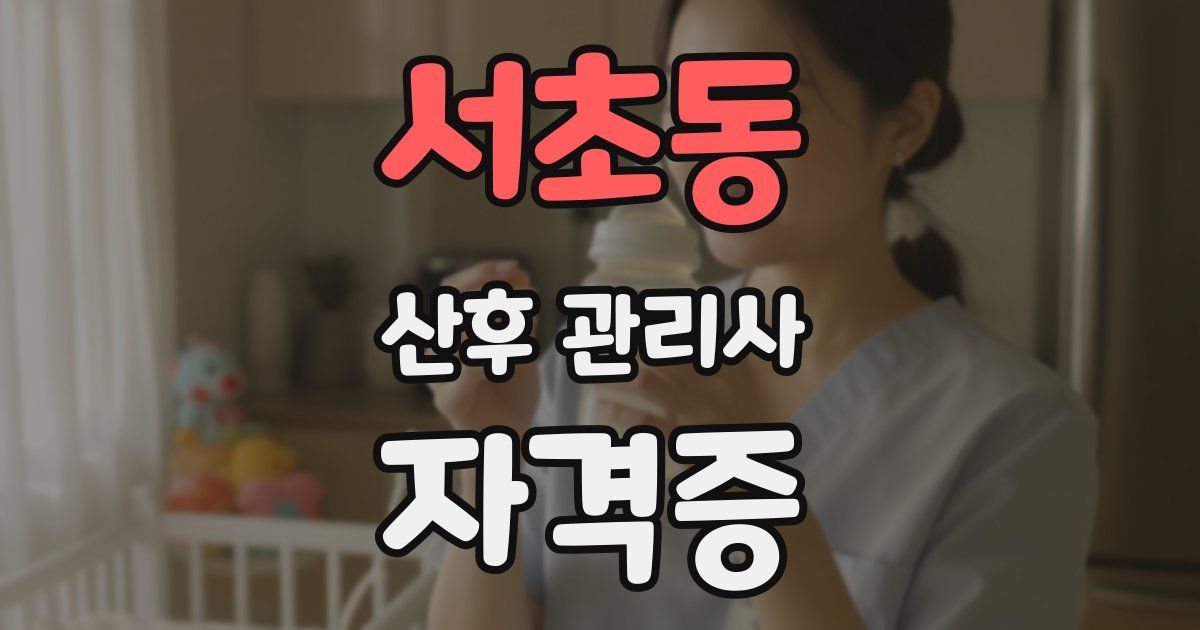 서초동 산후 관리사 자격증