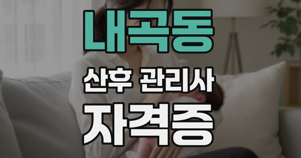 내곡동 산후 관리사 자격증