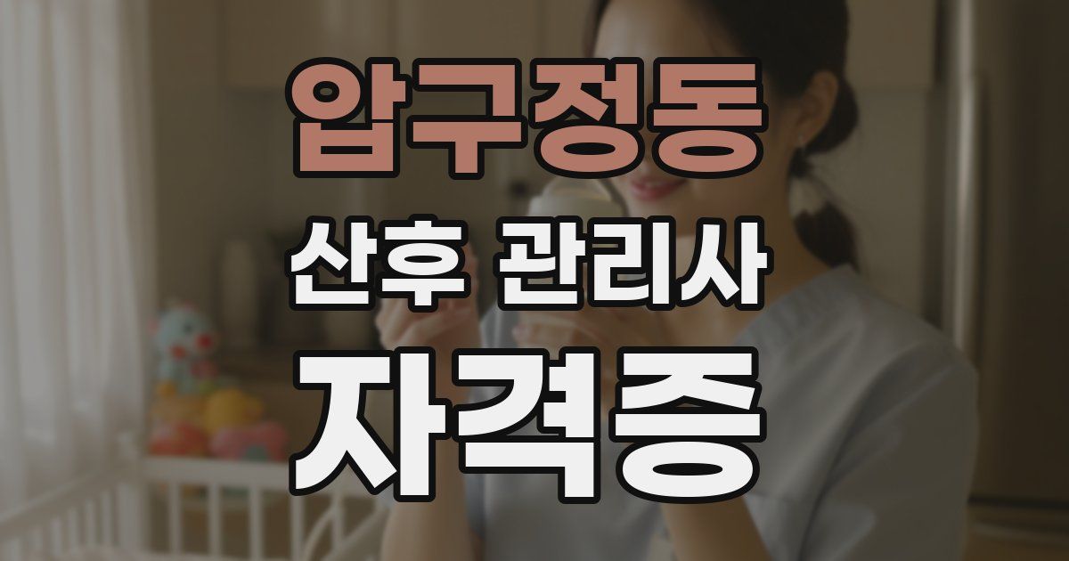 압구정동 산후 관리사 자격증