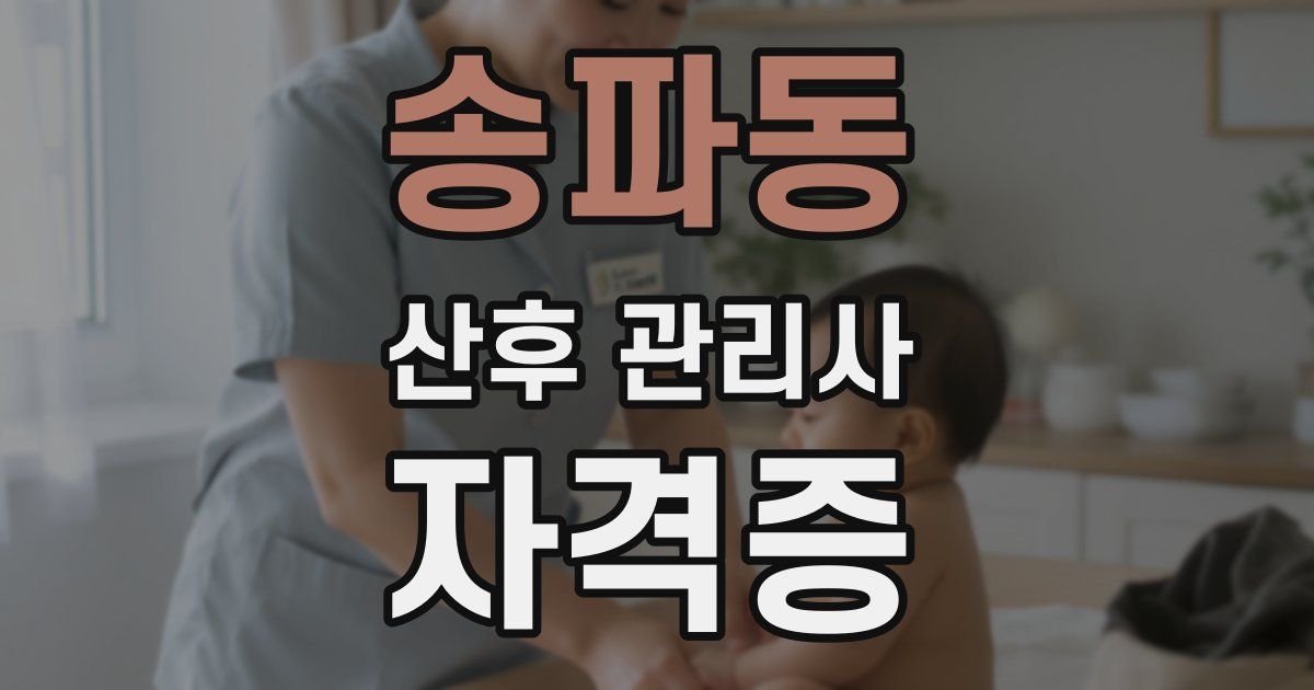 송파동 산후 관리사 자격증