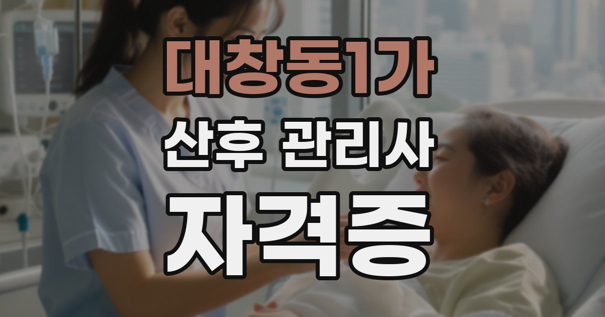 대창동1가 산후 관리사 자격증