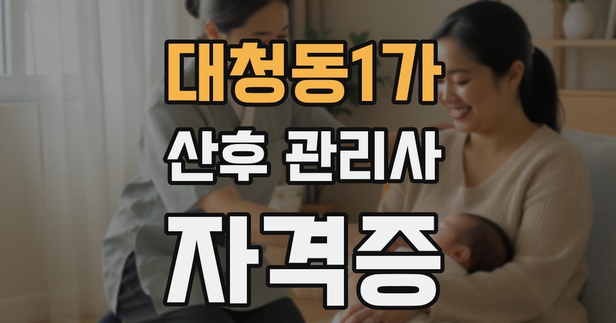 대청동1가 산후 관리사 자격증