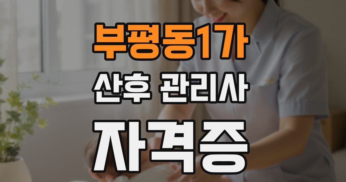 부평동1가 산후 관리사 자격증