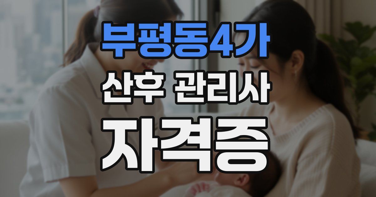 부평동4가 산후 관리사 자격증
