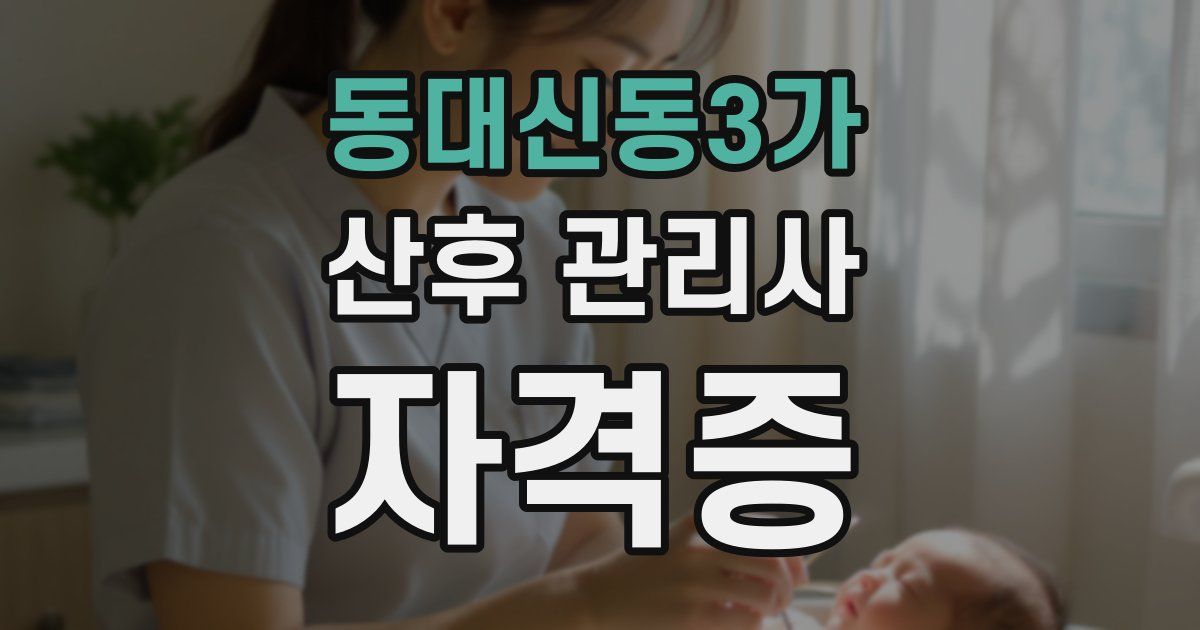 동대신동3가 산후 관리사 자격증
