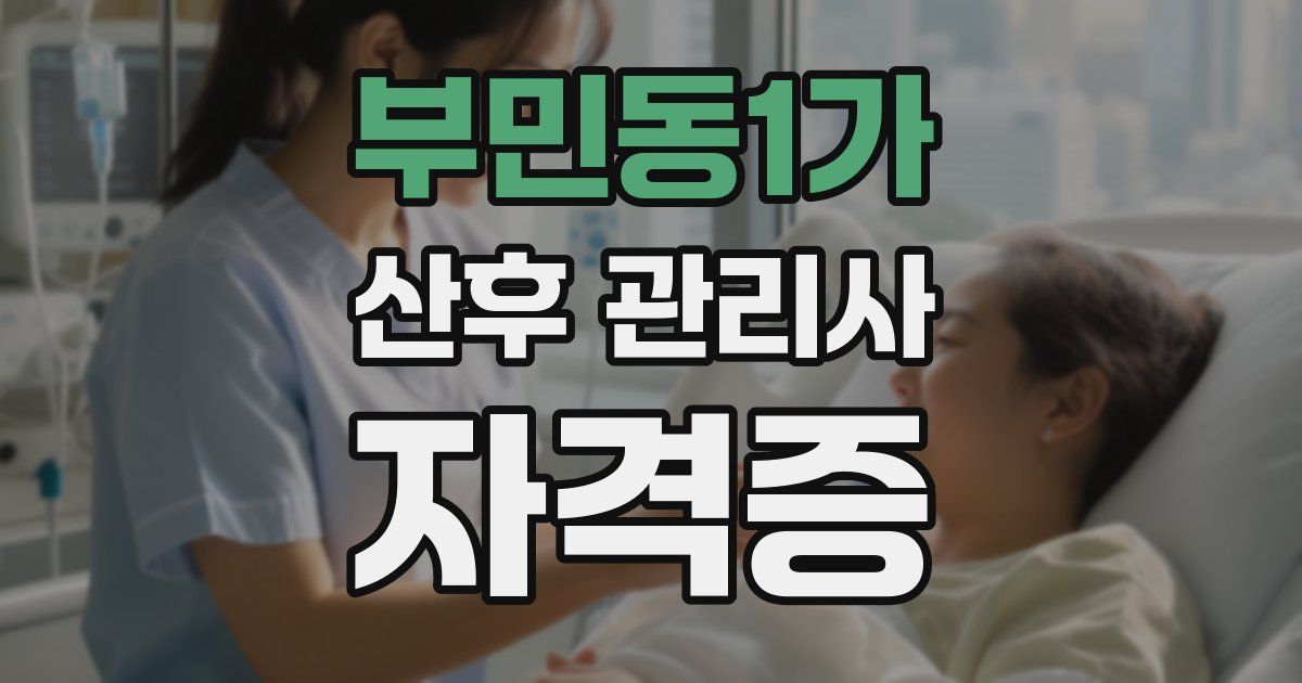 부민동1가 산후 관리사 자격증