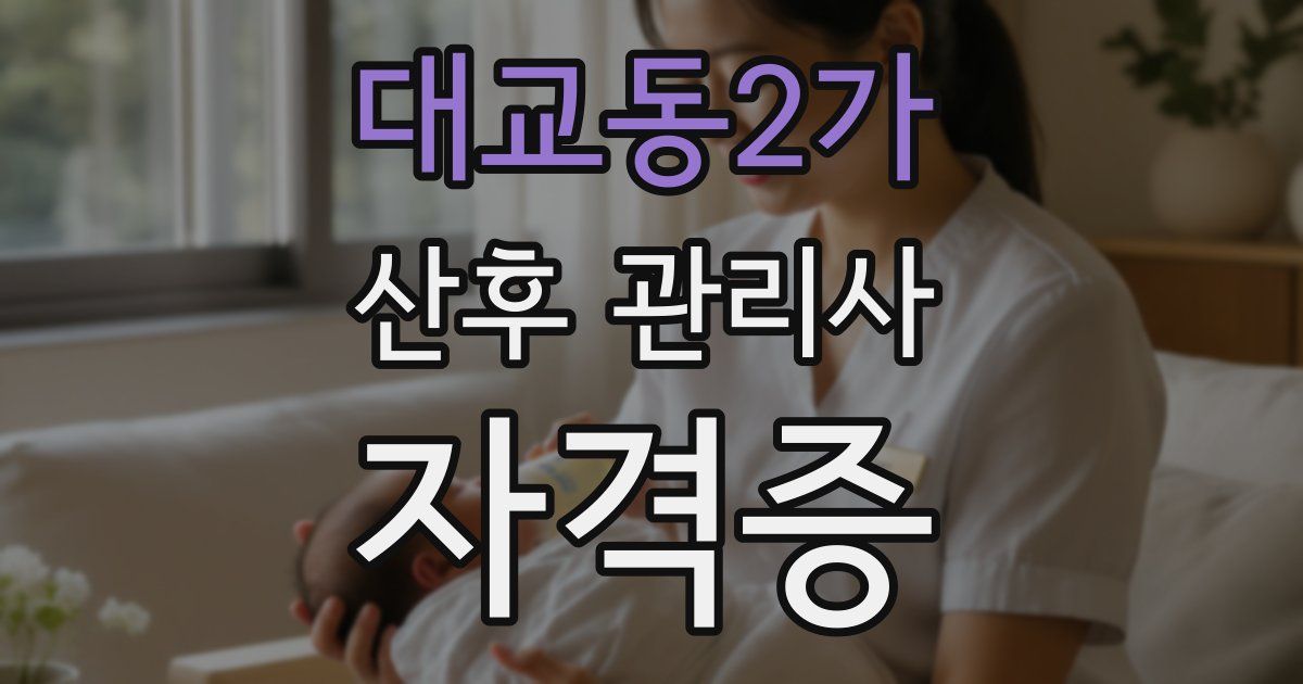 대교동2가 산후 관리사 자격증