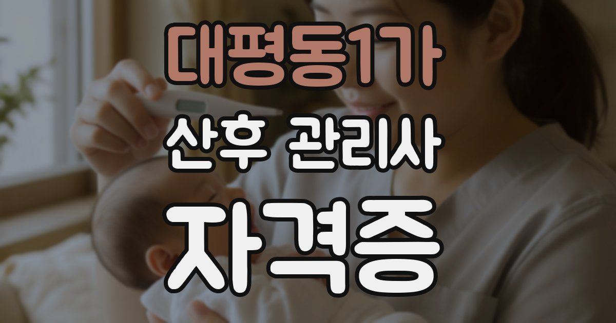 대평동1가 산후 관리사 자격증