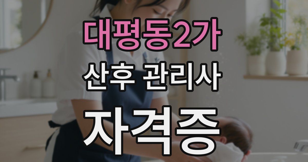 대평동2가 산후 관리사 자격증