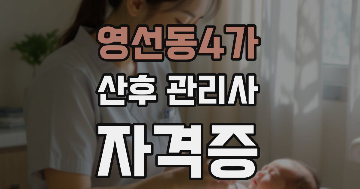 영선동4가 산후 관리사 자격증