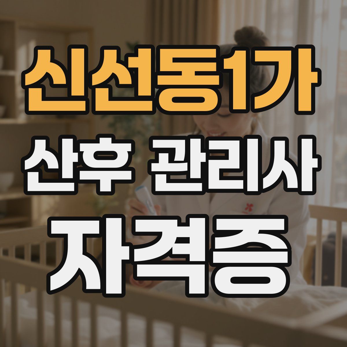 신선동1가 산후 관리사 자격증