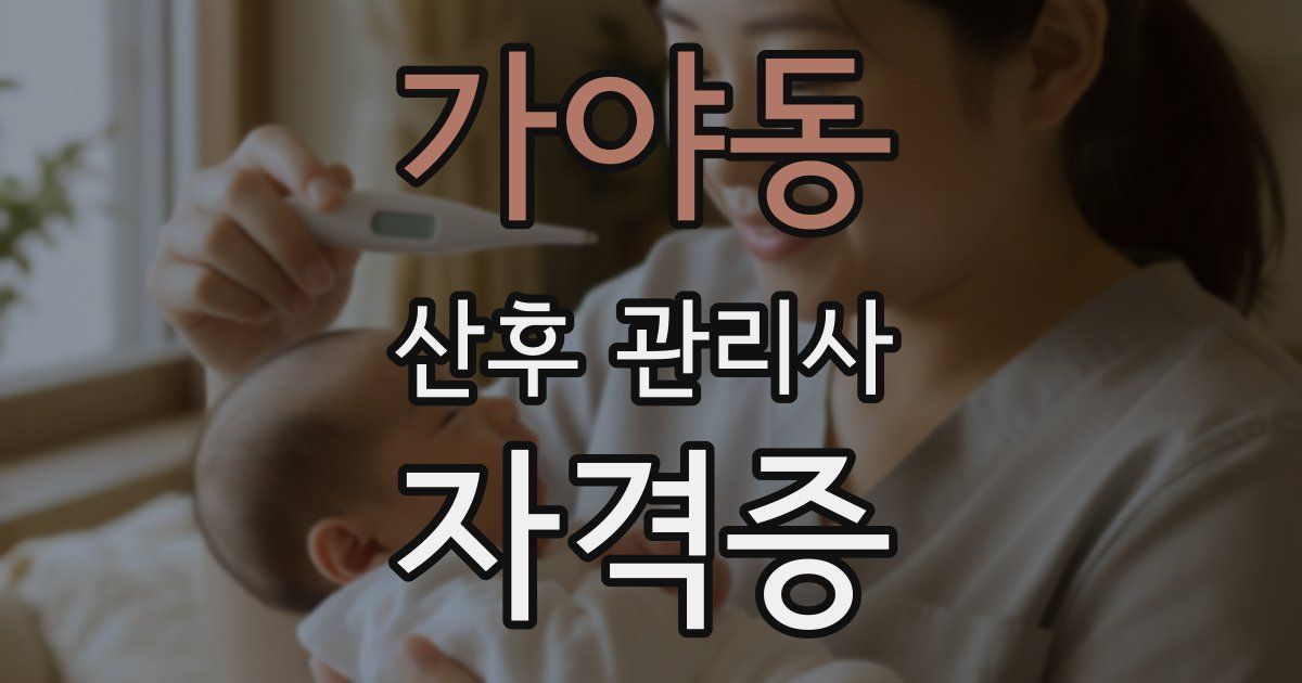 가야동 산후 관리사 자격증