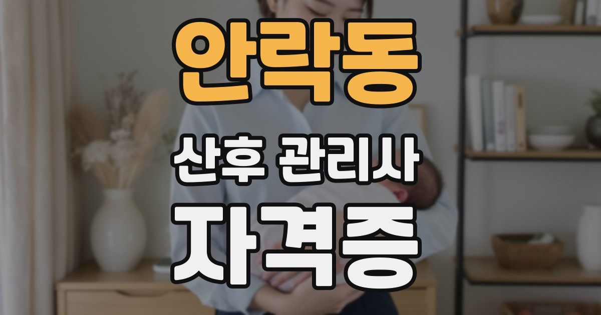 안락동 산후 관리사 자격증