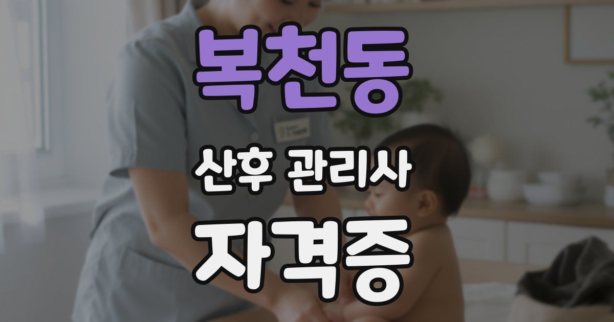 복천동 산후 관리사 자격증