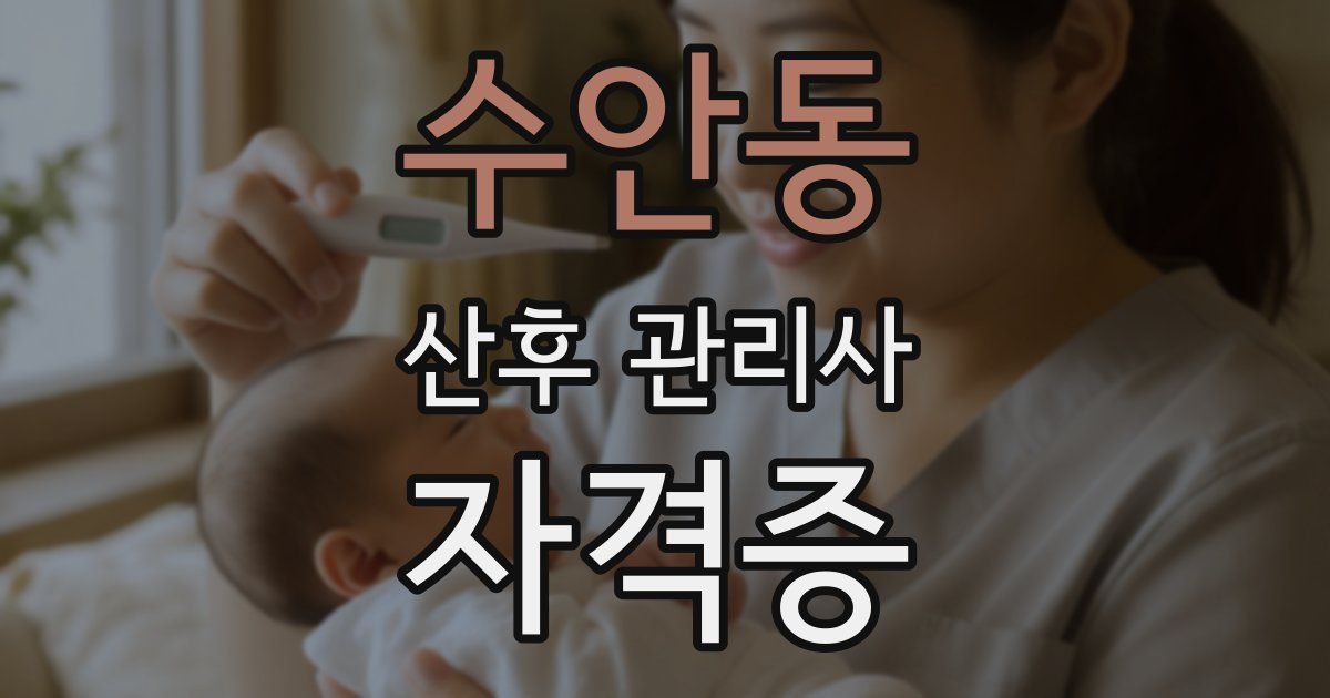 수안동 산후 관리사 자격증