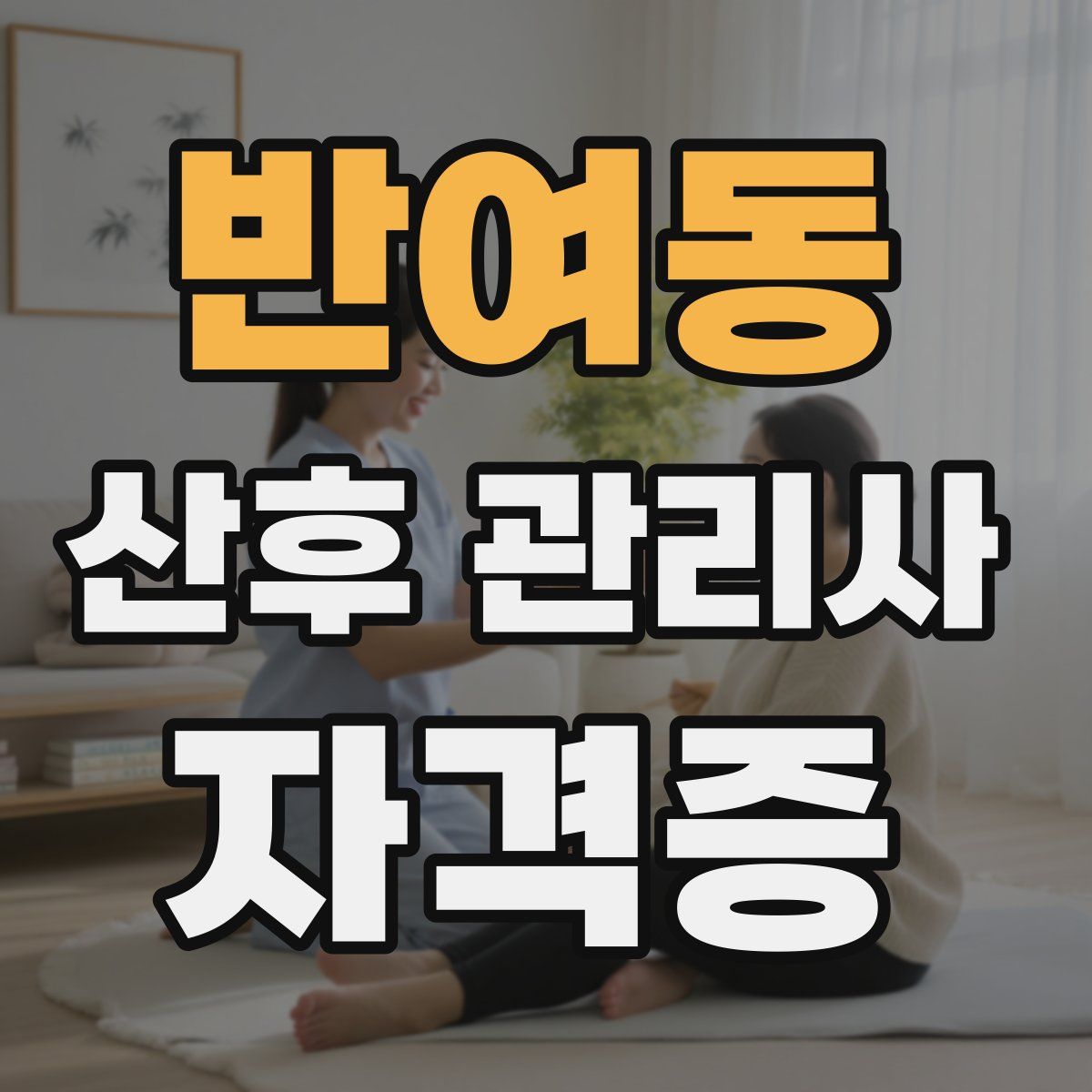 반여동 산후 관리사 자격증