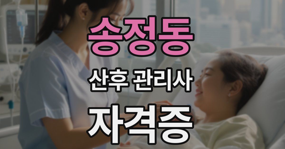 송정동 산후 관리사 자격증