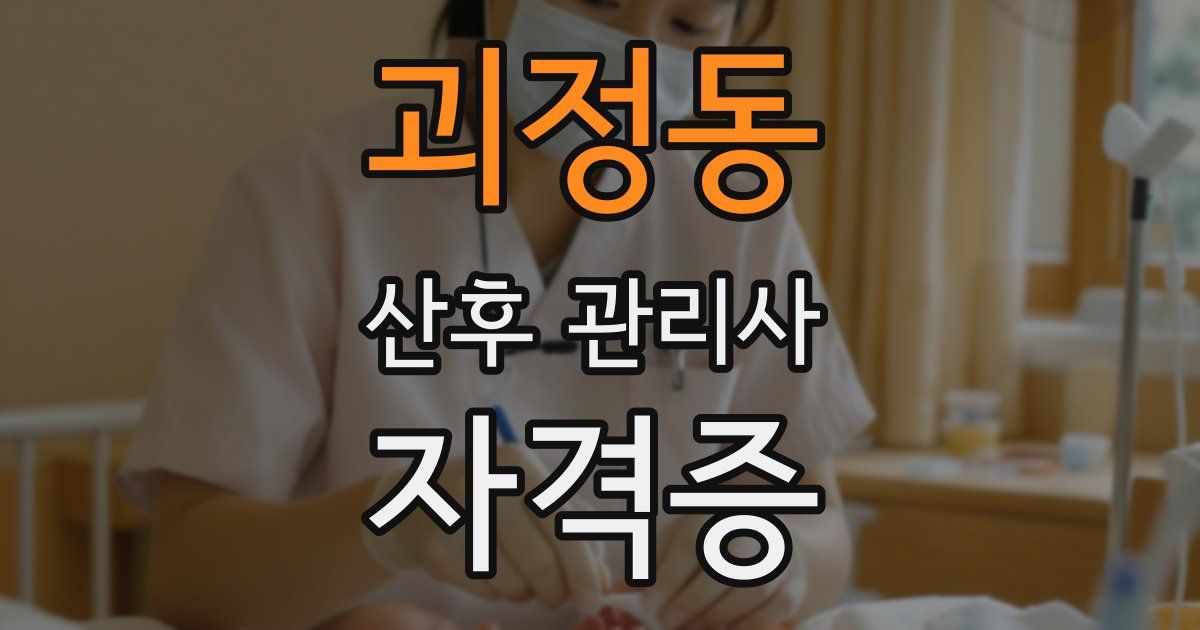 괴정동 산후 관리사 자격증