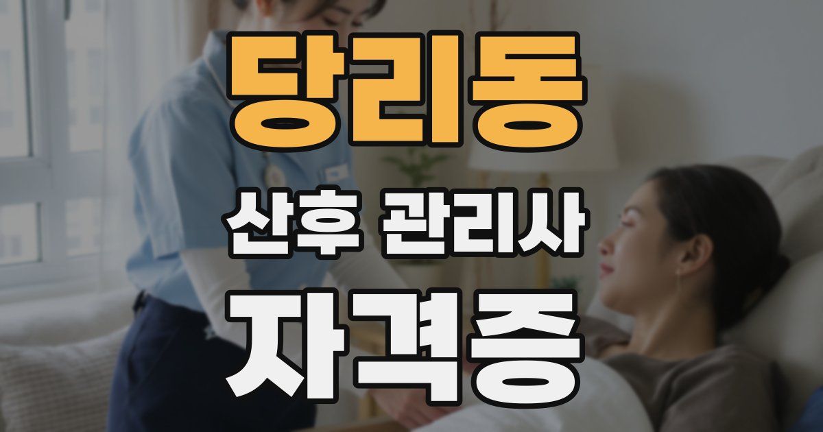 당리동 산후 관리사 자격증