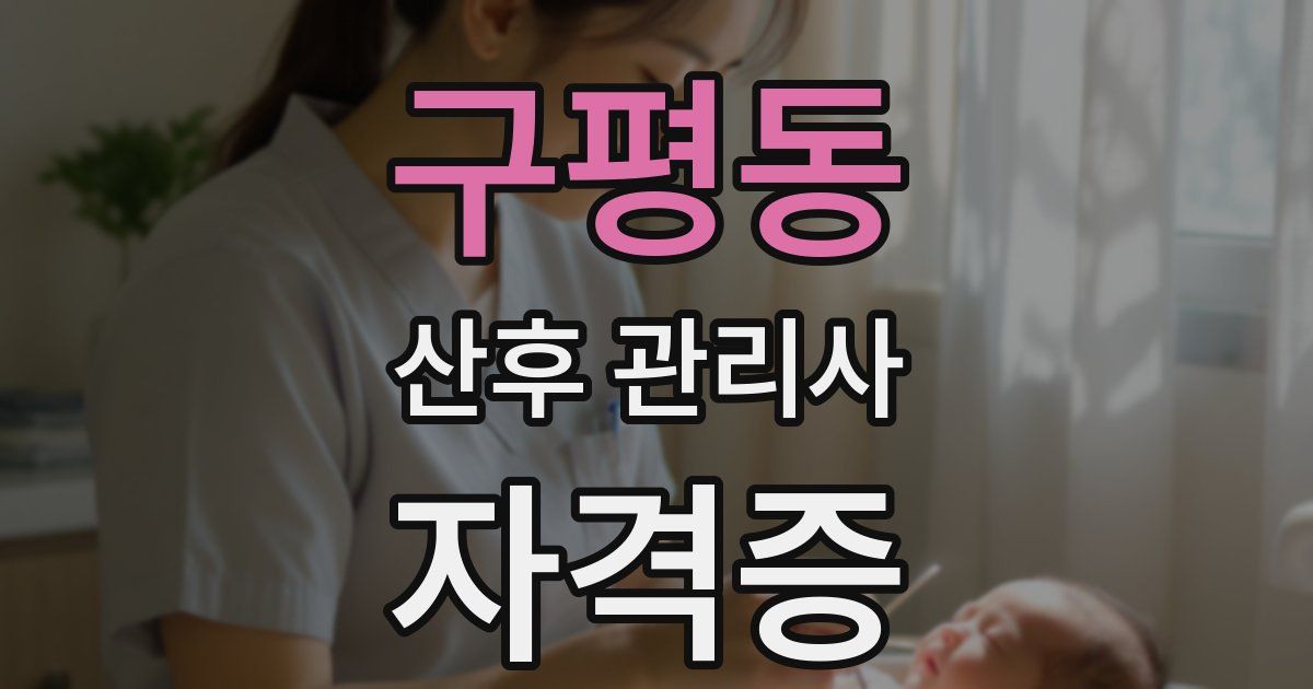 구평동 산후 관리사 자격증