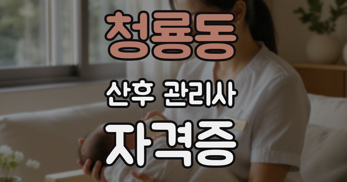 청룡동 산후 관리사 자격증