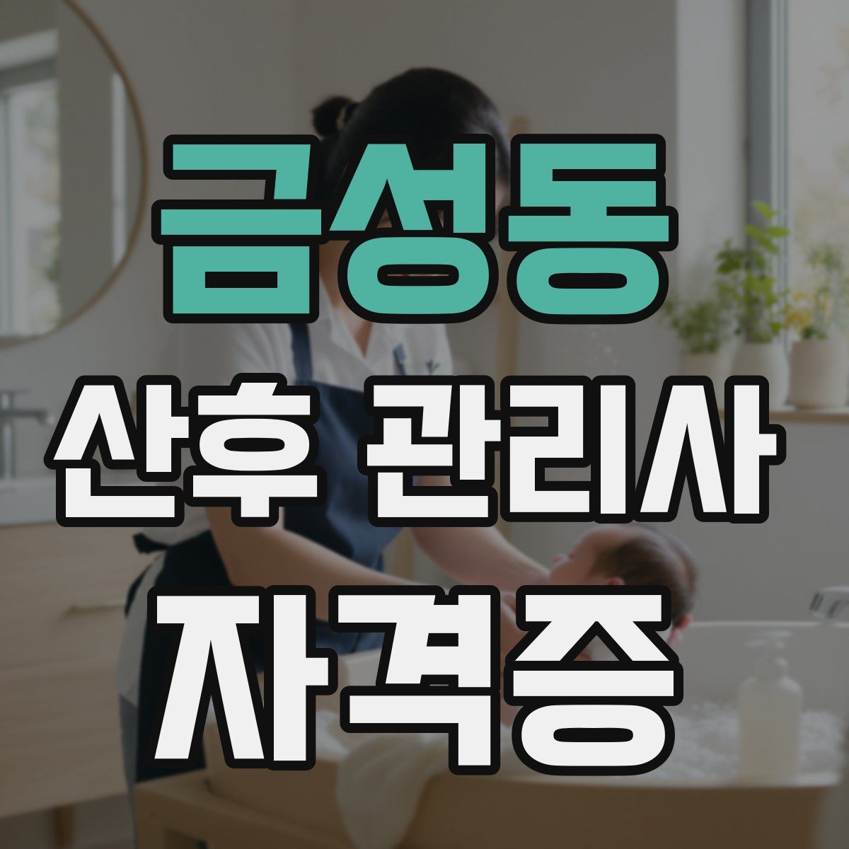 금성동 산후 관리사 자격증