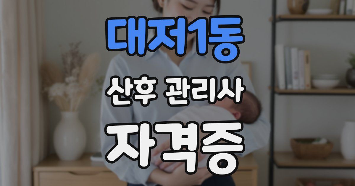 대저1동 산후 관리사 자격증