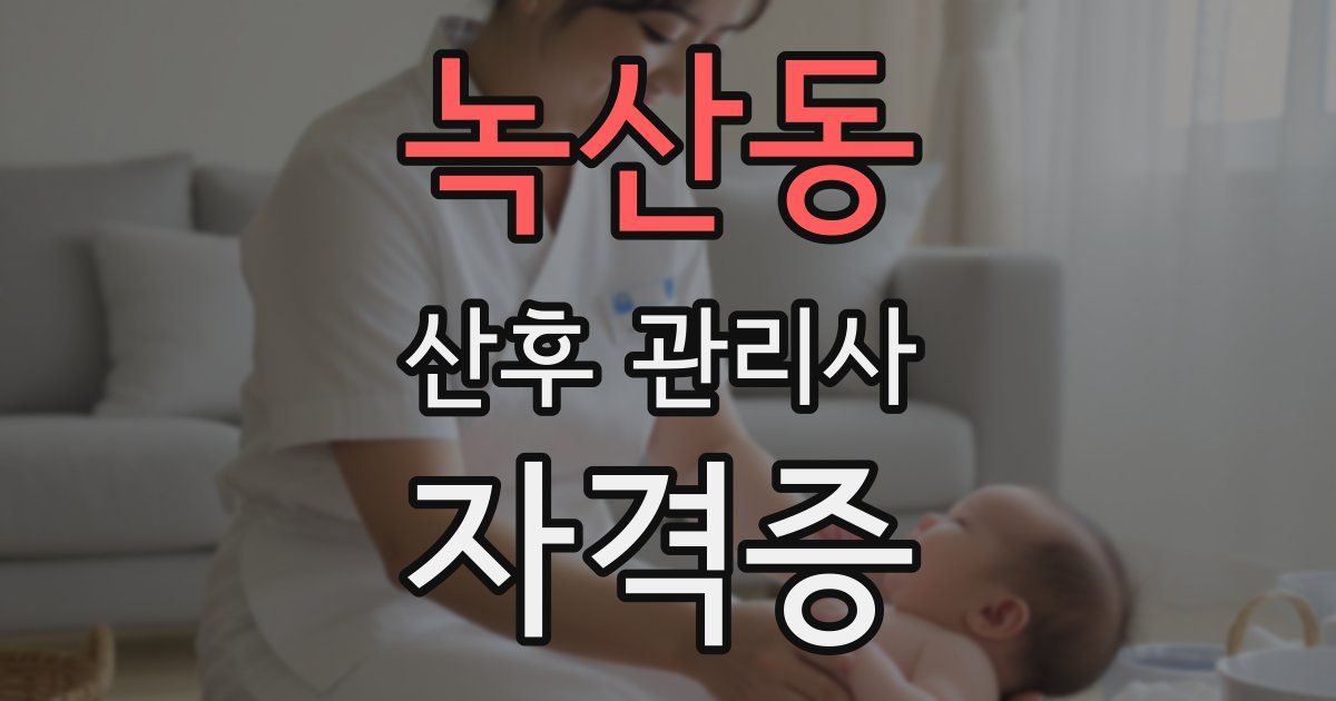 녹산동 산후 관리사 자격증