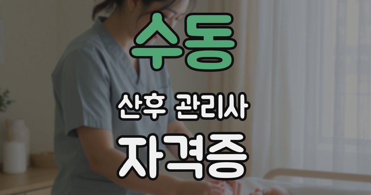 수동 산후 관리사 자격증
