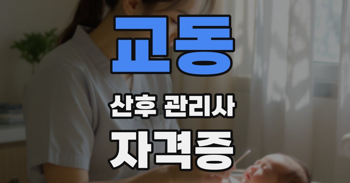 교동 산후 관리사 자격증