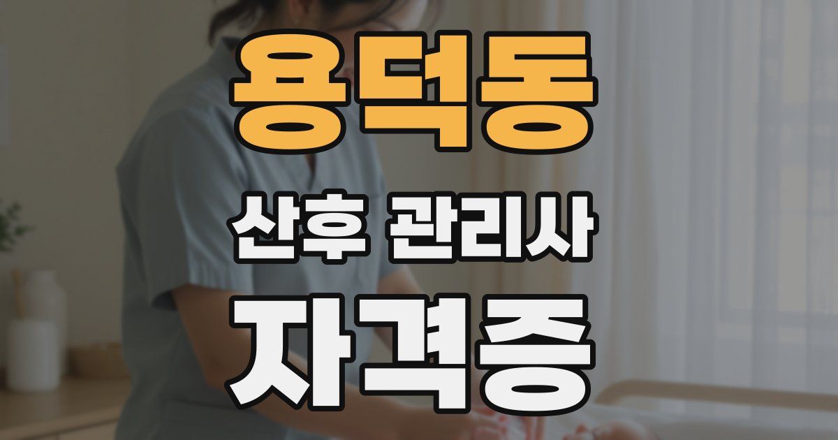 용덕동 산후 관리사 자격증