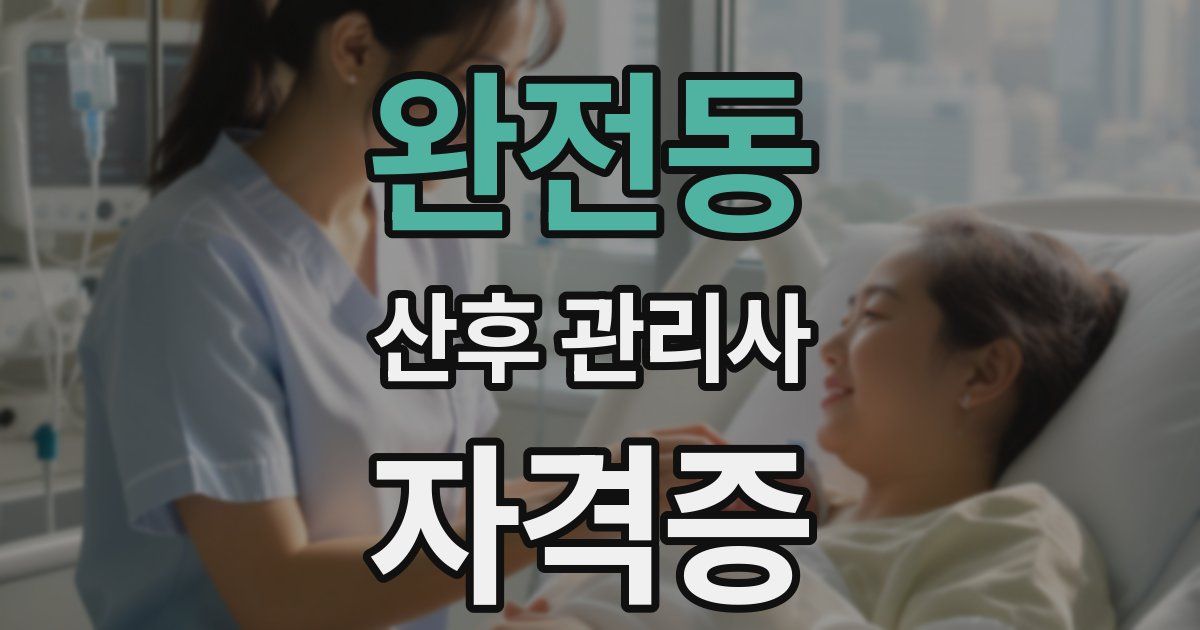 완전동 산후 관리사 자격증