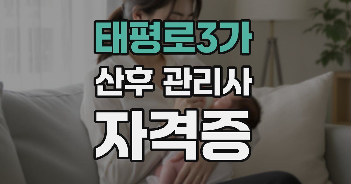 태평로3가 산후 관리사 자격증