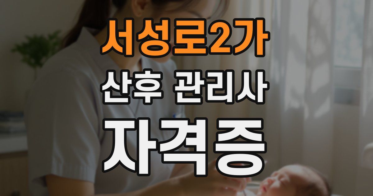 서성로2가 산후 관리사 자격증