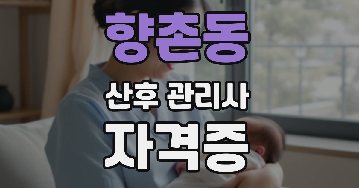 향촌동 산후 관리사 자격증
