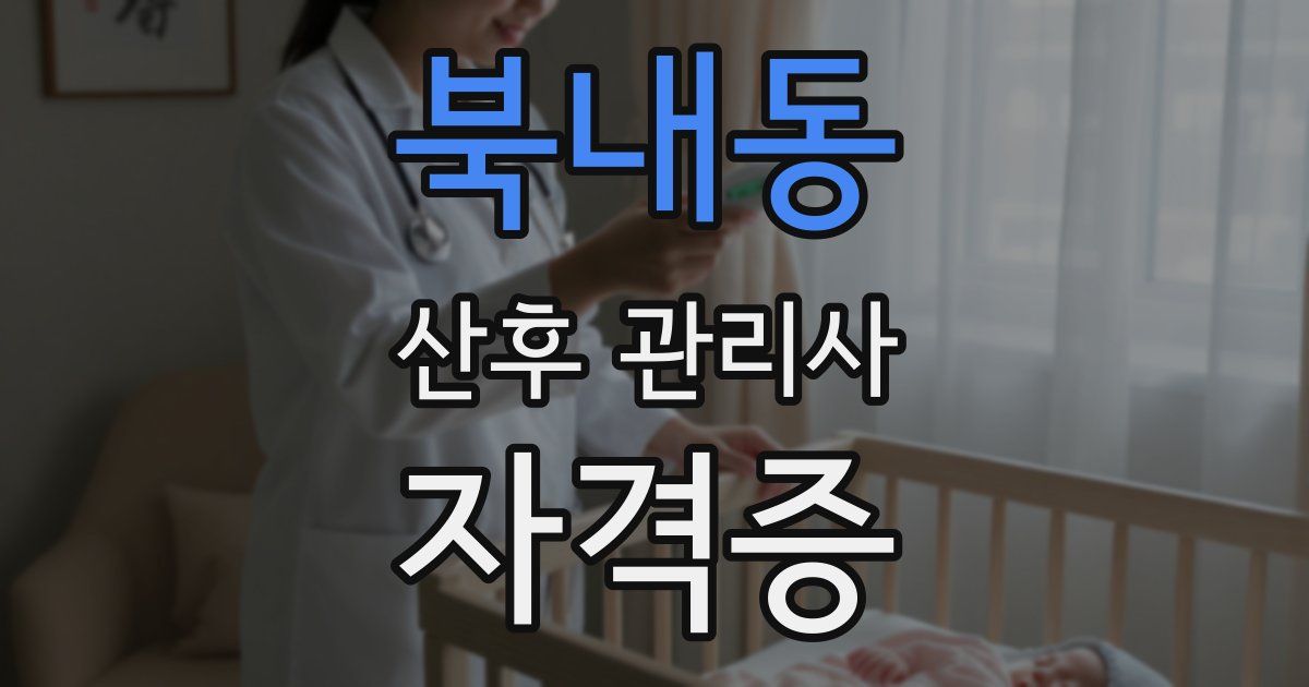 북내동 산후 관리사 자격증